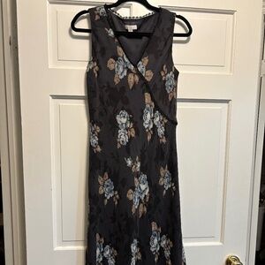 Charter Club Floral Maxi, Size 12 Layered Gray/tan/blue